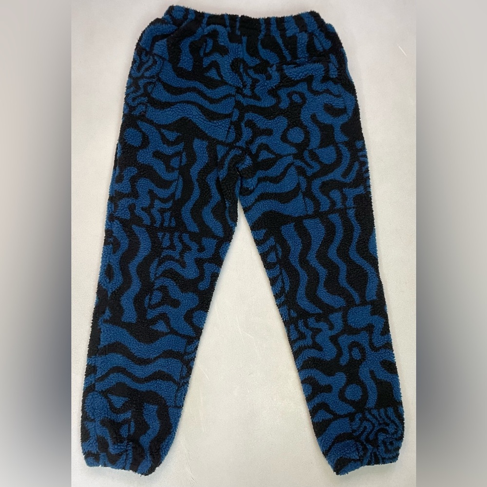 Parra Duo Gem Stone Sherpa Fleece Pants Men Large Blue Black
